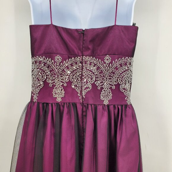 Vintage Morgan Co Purple Y2K Empire Waist Whimsigoth Dark Fairy Glam Goth Dress - Picture 8 of 11